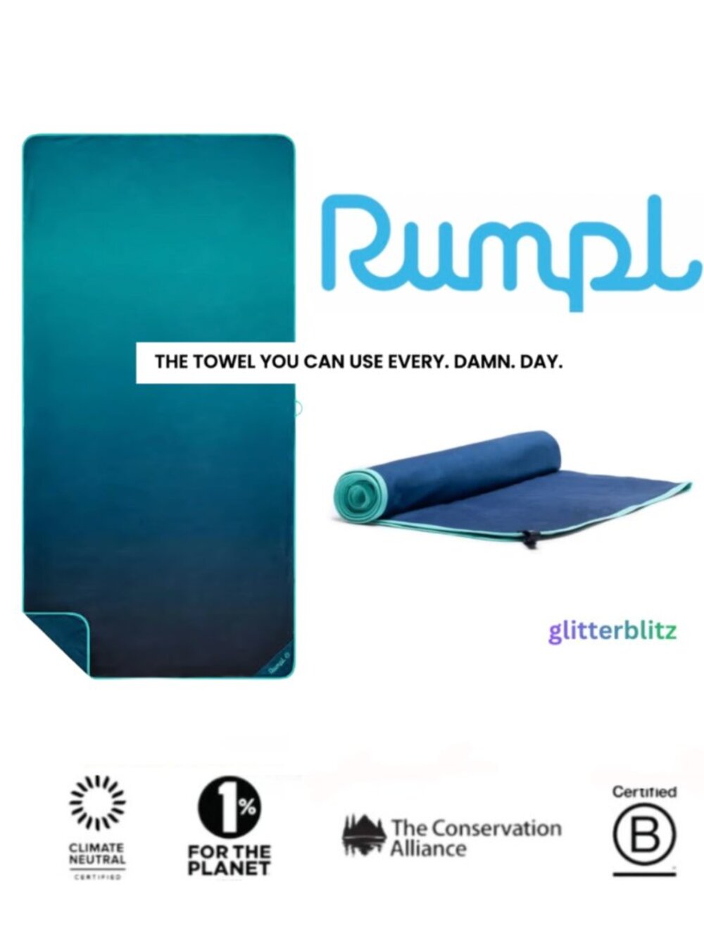 Free People x Rumpl Everywhere Towel in Ocean Fade - NWT